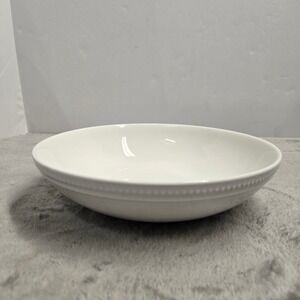 Eaton Fine Dining Casa White Beaded Rim 9 Inch Pasta Bowl Ceramic Microwave Safe